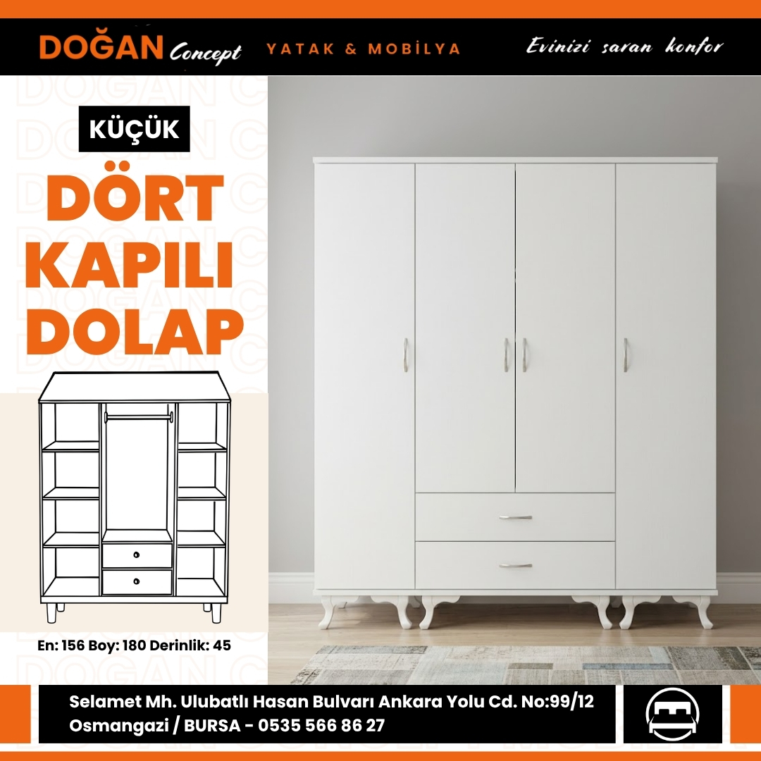 Küçük Dört Kapılı Dolap